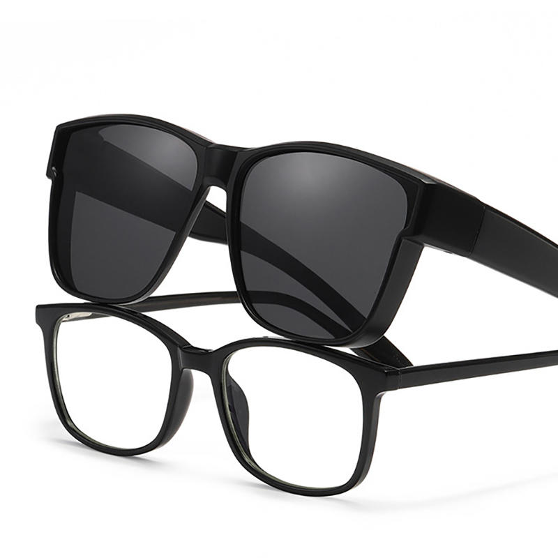 نظارات JP Style Polarized قصر النظر للرجال الذين يقودون في الهواء الطلق والتي يمكن ارتداؤها بإطار النظارات