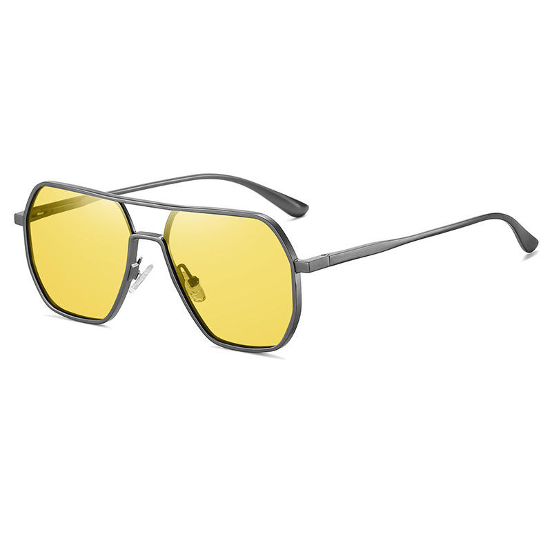 نظارة شمسية عدسات افيادور من المعدن وعدسة صفراء
