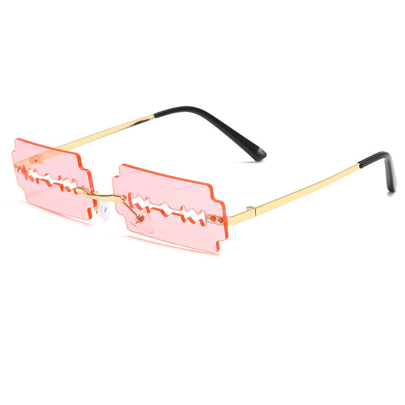 نظارة شمسية بعدسات وردية على شكل شفاه ليدي