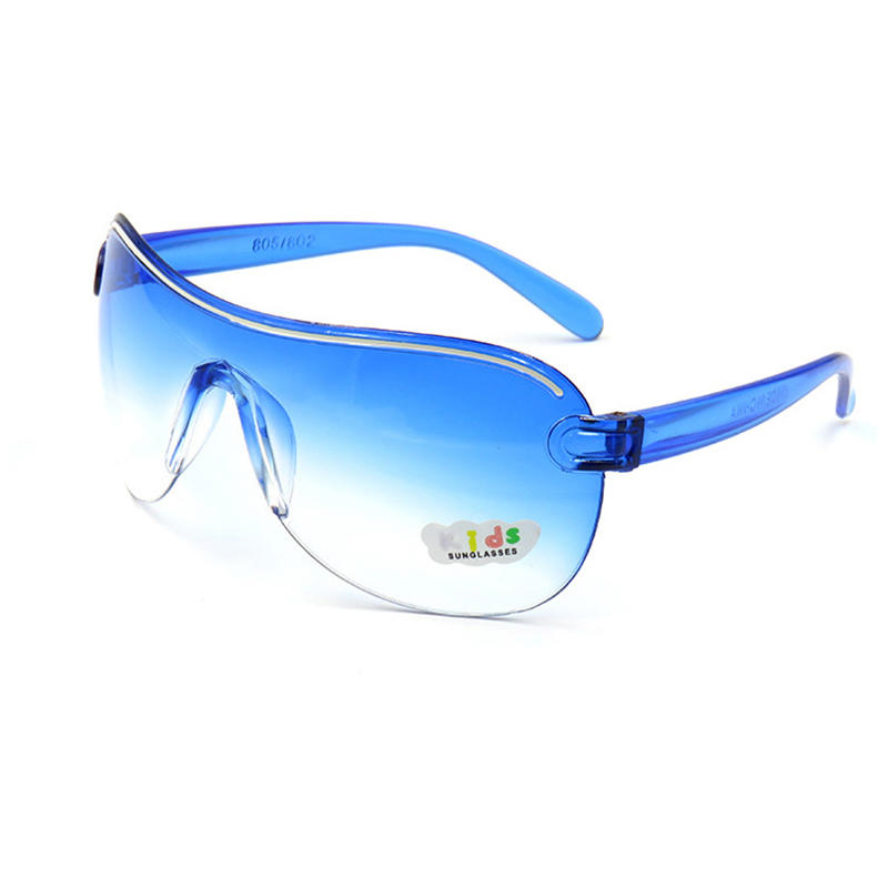 نظارة شمسية خارجية بعدسة زرقاء كبيرة الحجم