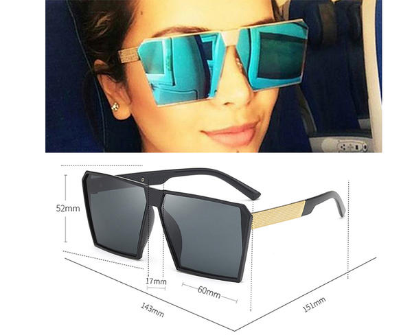 2022 نموذج جديد شعبي للنظارات الشمسية مربع المرأة